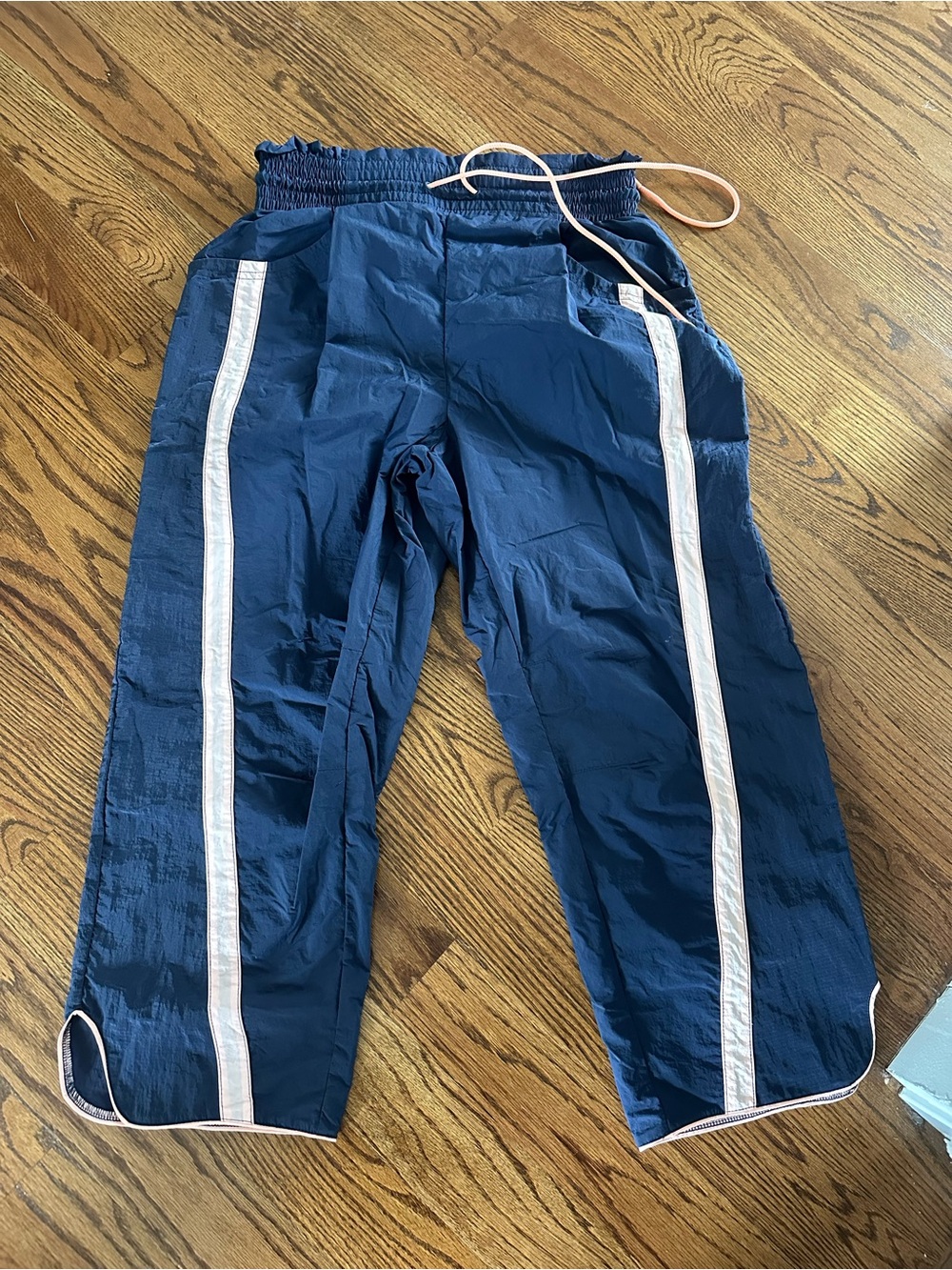 FP Movement by Free People Navy Track Joggers with light pink Side Stripes